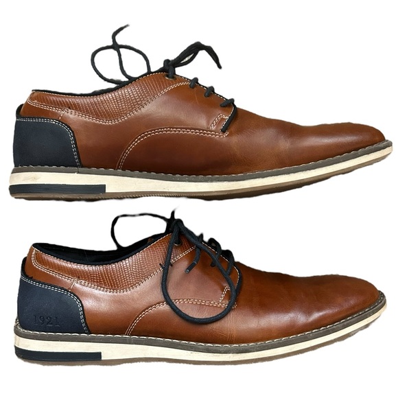 Freeman Men’s Morgan Memory Foam Brown & Navy Dress Shoe Size 8M - Picture 4 of 12